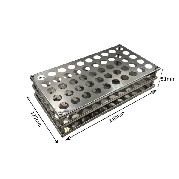 Borox Tüp Standı 50 Tüplük - Tüp Standı Paslanmaz Çelik 16mm