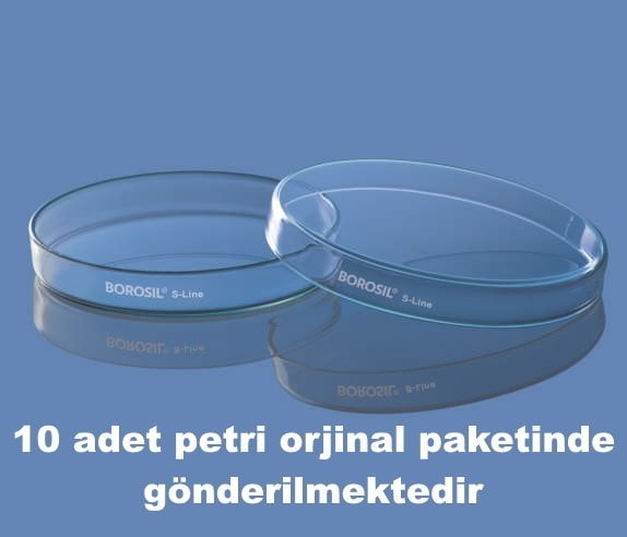 Borosil Cam Petri Kabı 50x12 mm S-Line - Petri Kutusu 10Adet