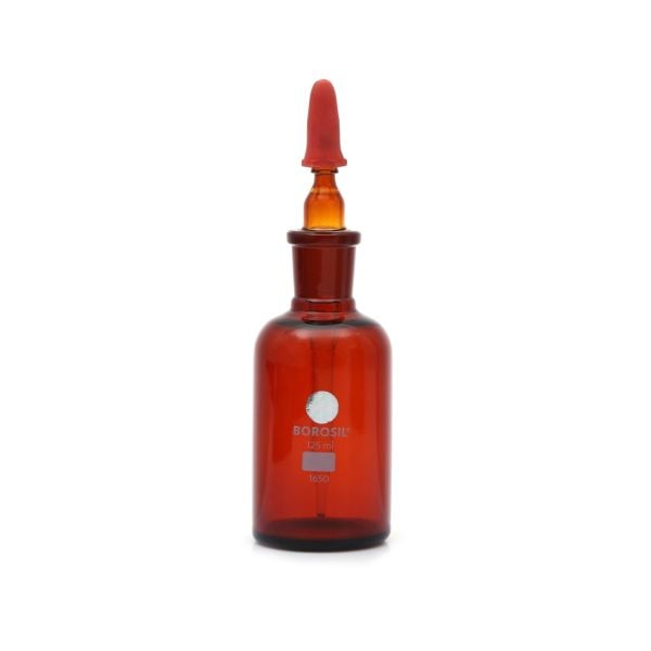 Borosil Cam Damlatma Şişe 125 ml - Amber Damlalıklı Şişe