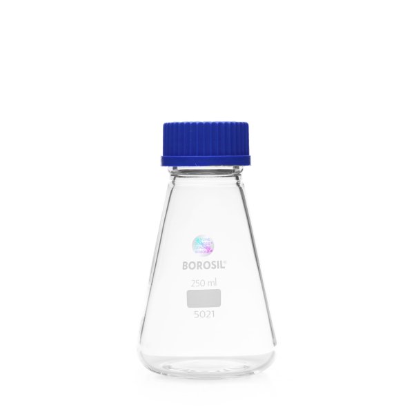 Borosil Cam Erlen 250 ml - Erlenmeyer Flask GL45 Kapaklı