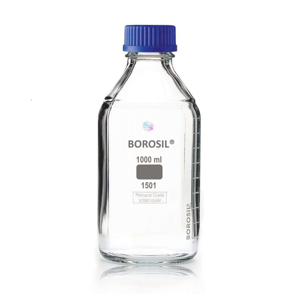 Borosil Cam Otoklav Şişe 1000 ml - Vida Kapaklı Boş Şişe