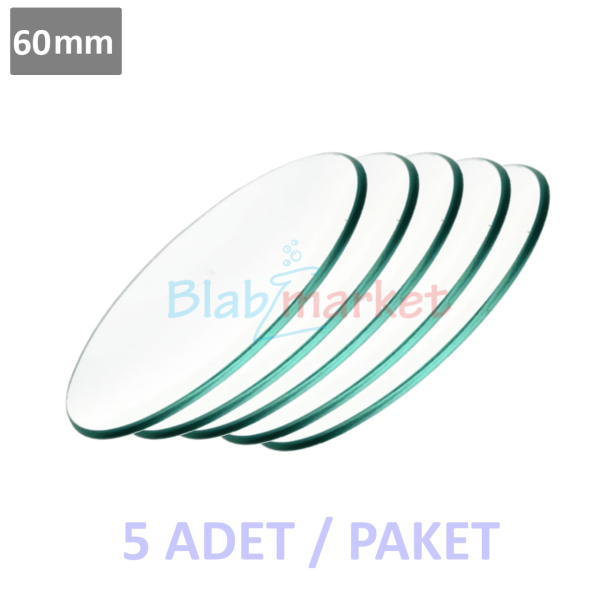 Borox Laboratuvar Saat Camı 60 mm - Watch Glass - 5 Adet