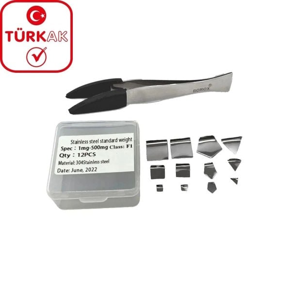 Kalibrasyon Ağırlık Seti F1 - Terazi Kiti 12 Adet 1mg-500mg Kütle Set Sertifikalı