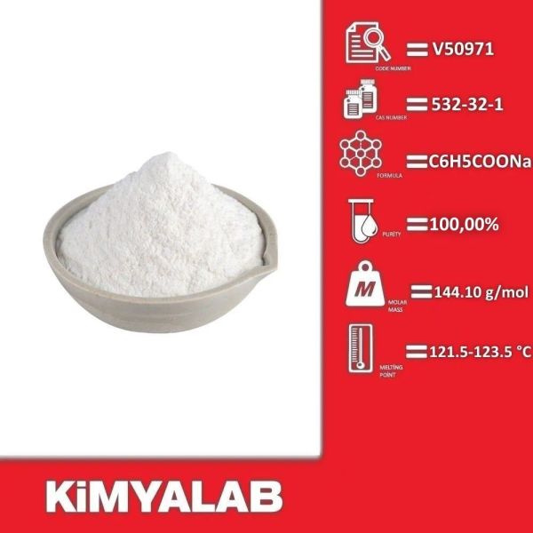 Kimyalab Sodyum Benzoat - Food Grade - Sodium Benzoate 4 Kg-HDPE Varil