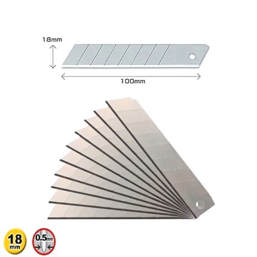 Borox Metal Maket Bıçağı Ucu - Falçata Bıçağı Yedeği - 18 mm - 100 Adet Toptan