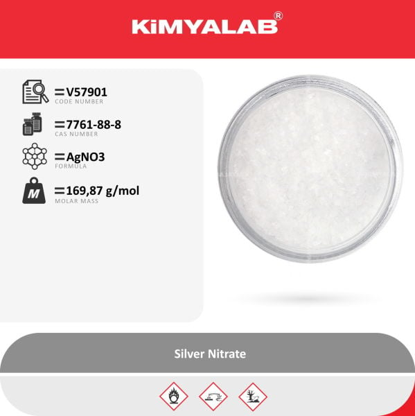 Kimyalab Gümüş Nitrat 100g Saf - Silver Nitrate Extra Pure - AgNO3