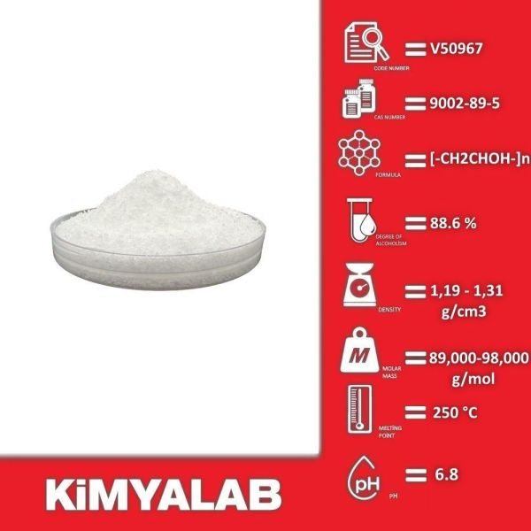 Kimyalab Polivinil Alkol - Polyvinyl Alcohol Powder - PVA 1788 - 4 Kg-HDPE Varil