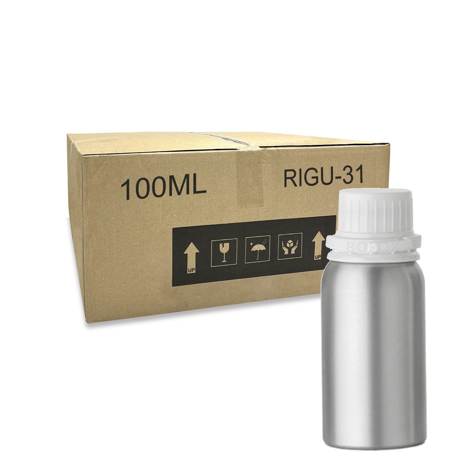 RIGU-31 Alüminyum Şişe 100 ml - Tıpalı ve Kapaklı Şişe Metal - 240 Adet-Koli Toptan