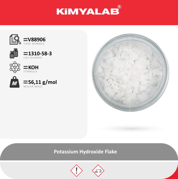 Kimyalab Potasyum Hidroksit - Potassium Hydroxide Flake - 5 Kg-HDPE Varil