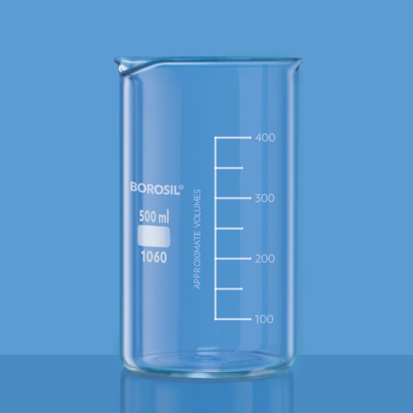 Borosil Cam Beher 1000 ml - Uzun Form Isıya Dayanıklı Beaker