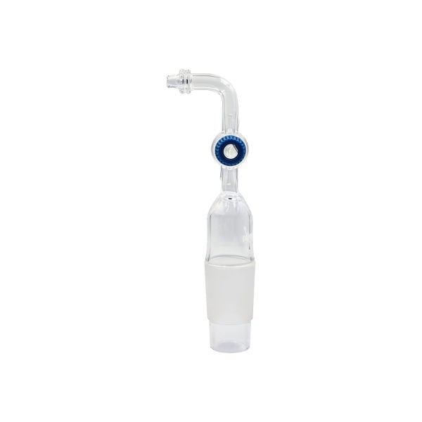 Borox Cam Adaptör - Bağlantı Adaptörü - Kıvrık - Musluklu 29/32 Şilifli