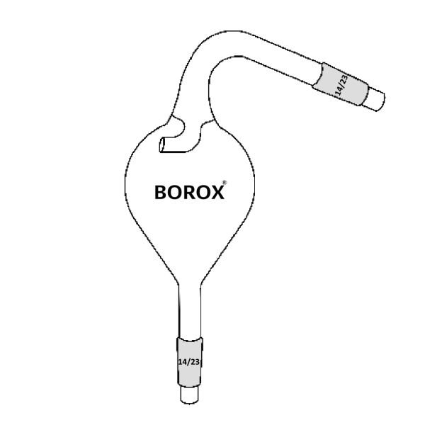 Borox Cam Adaptör - Sıçratma Adaptörü - Kıvrık - Eğimli 14/23 Şilifli
