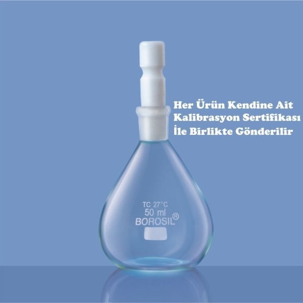Borosil Cam Piknometre 25 ml - Kalibreli - Sertifikalı