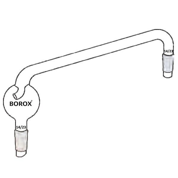 Borox Cam Adaptör - Distilasyon Bağlantısı - Sıçratma Tutuculu - 14/23 Şilifli