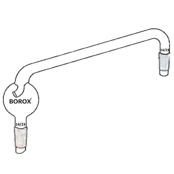 Borox Cam Adaptör - Distilasyon Bağlantısı - Sıçratma Tutuculu - 14/23 Şilifli