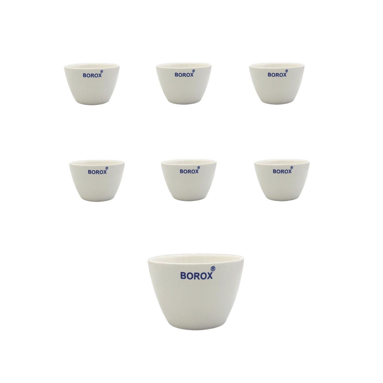 Borox Porselen Kroze - Kısa Form - 21ml - Low Form Crucible - 6 Adet Toptan