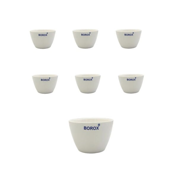 Borox Porselen Kroze - Kısa Form - 21ml - Low Form Crucible - 6 Adet Toptan