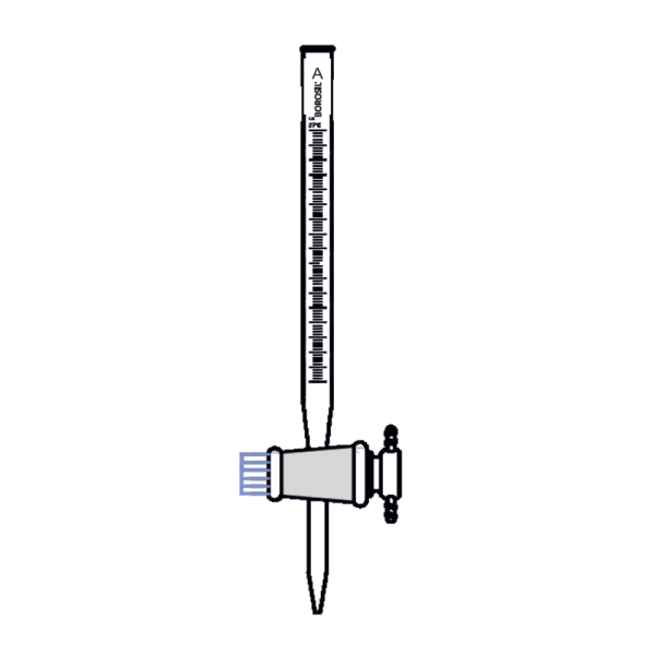 Borosil Cam Büret Düz 10 ml 0.05 ml Teflon Musluk - Class A