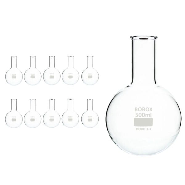 Borox Cam Balon 100 ml - Dibi Yuvarlak - Kaynatma Balonu - 10 Adet Toptan