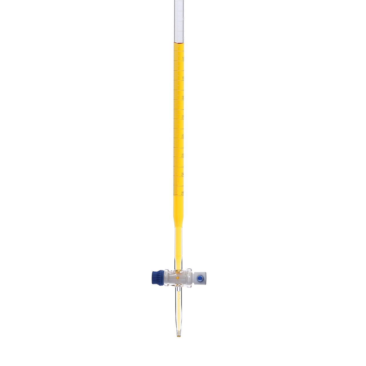 Borosil Cam Büret Düz 25 ml 0.05 ml Teflon Musluk - Class A