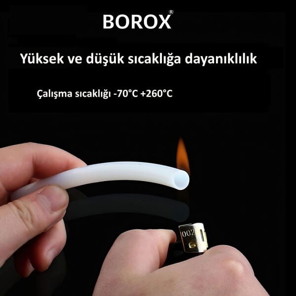 Borox Teflon Hortum 4x6 mm - Beyaz PTFE Hose - 10 metre Toptan