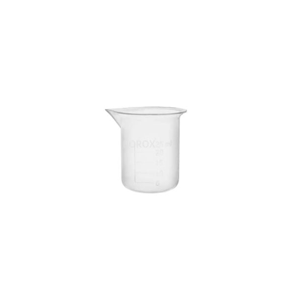 Borox Plastik Beher 25 ml - Kabartma Dereceli - Plastic Beaker Autoclavable - 12 Adet Toptan