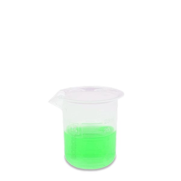 Borox Plastik Beher 25 ml - Kabartma Dereceli - Plastic Beaker Autoclavable - 12 Adet Toptan