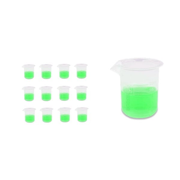 Borox Plastik Beher 25 ml - Kabartma Dereceli - Plastic Beaker Autoclavable - 12 Adet Toptan