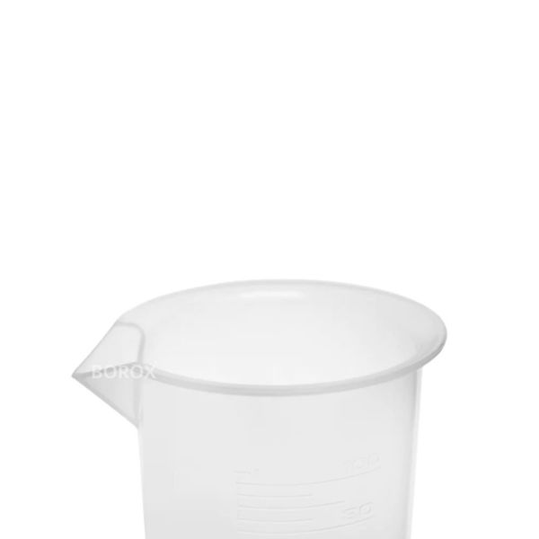 Borox Plastik Beher 100 ml - Kabartma Dereceli - Plastic Beaker Autoclavable - 12 Adet Toptan