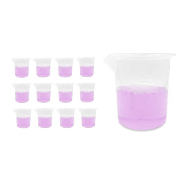 Borox Plastik Beher 100 ml - Kabartma Dereceli - Plastic Beaker Autoclavable - 12 Adet Toptan