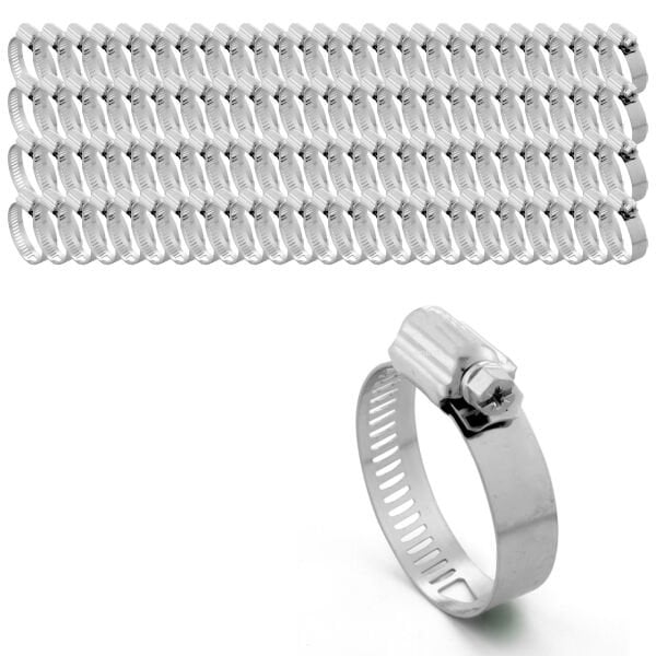 Borox Ayarlanabilir Çelik Hortum Kelepçesi 13x19mm - Hortum Bağlantı Aparatları 100 Adet/Paket