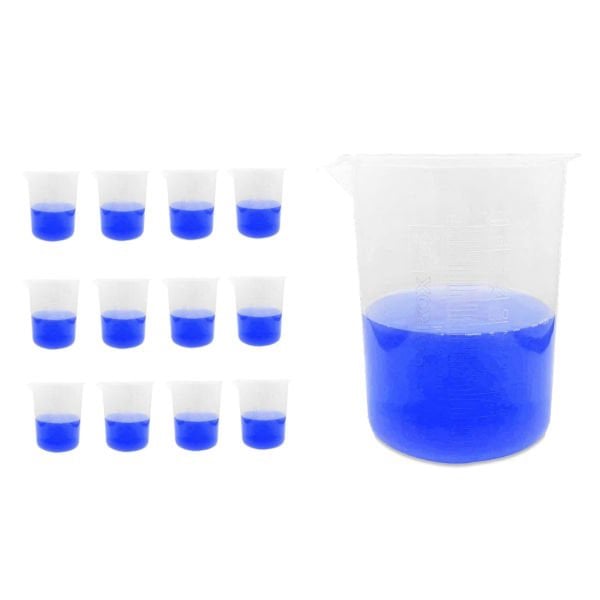 Borox Plastik Beher 1000 ml - Kabartma Dereceli - Plastic Beaker Autoclavable - 12 Adet Toptan