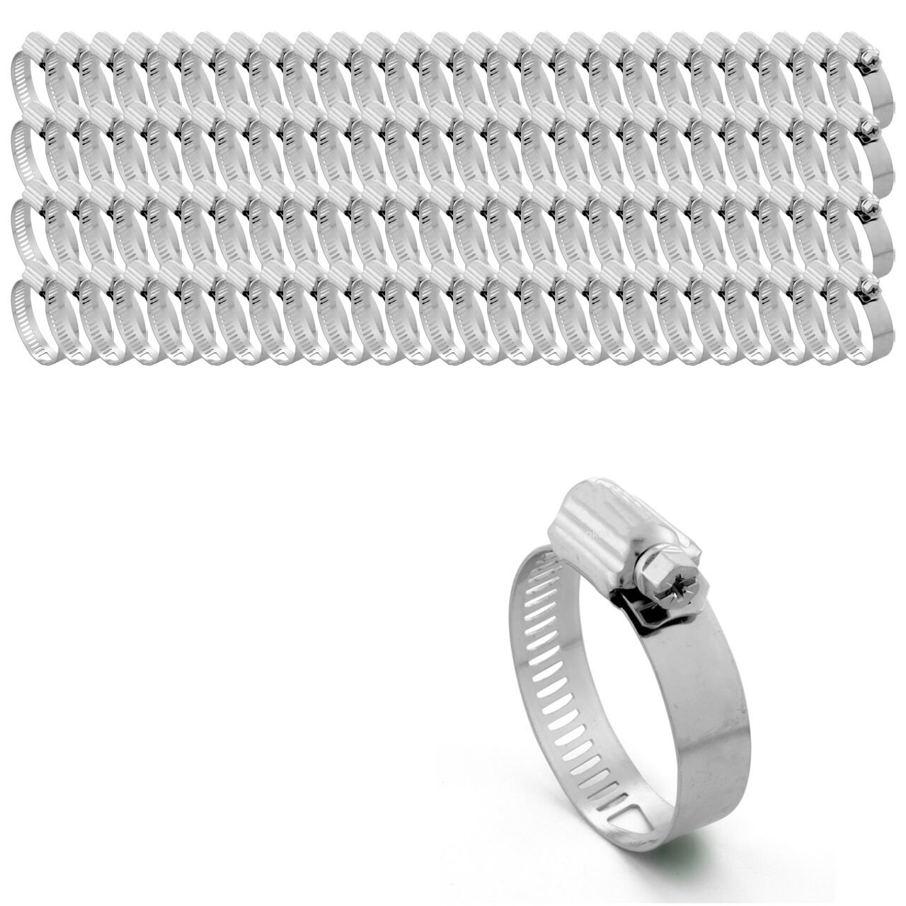 Borox Ayarlanabilir Çelik Hortum Kelepçesi 10x16mm - Hortum Bağlantı Aparatları 100 Adet/Paket
