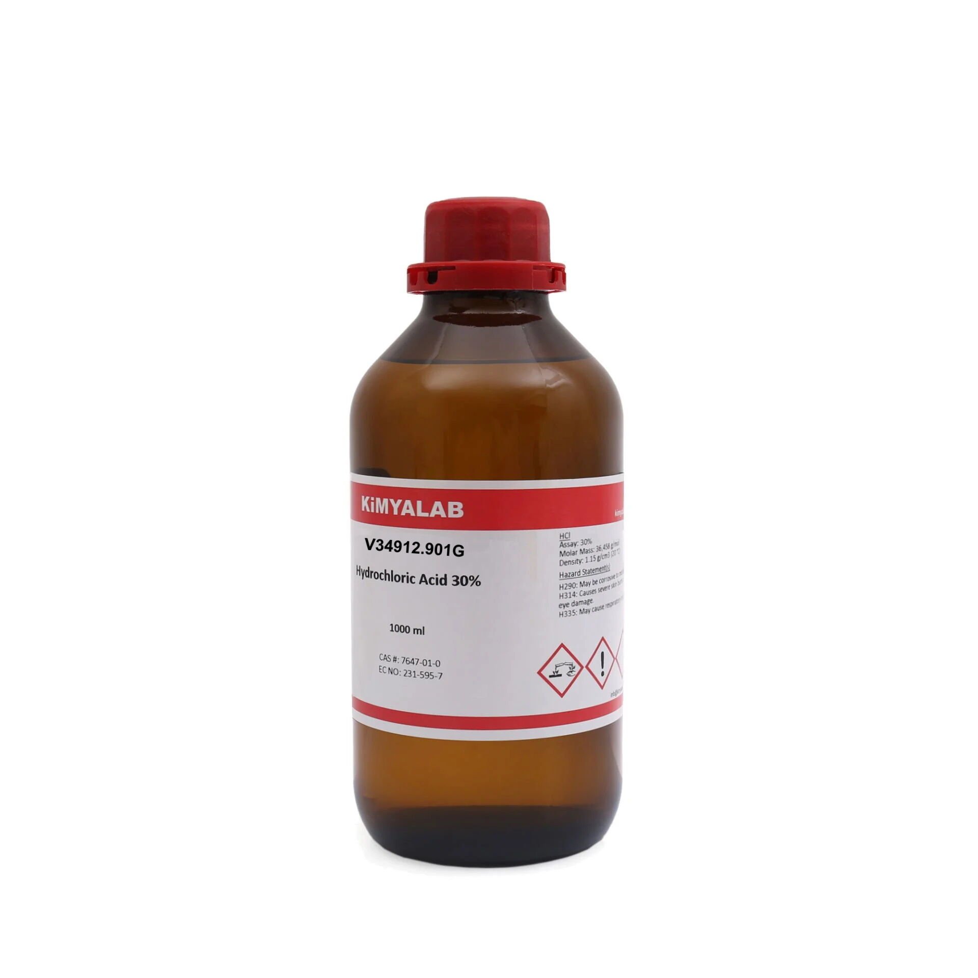 Hidroklorik Asit 30% 1000mL Cam Şişe - Hydrochloric Acid HCL