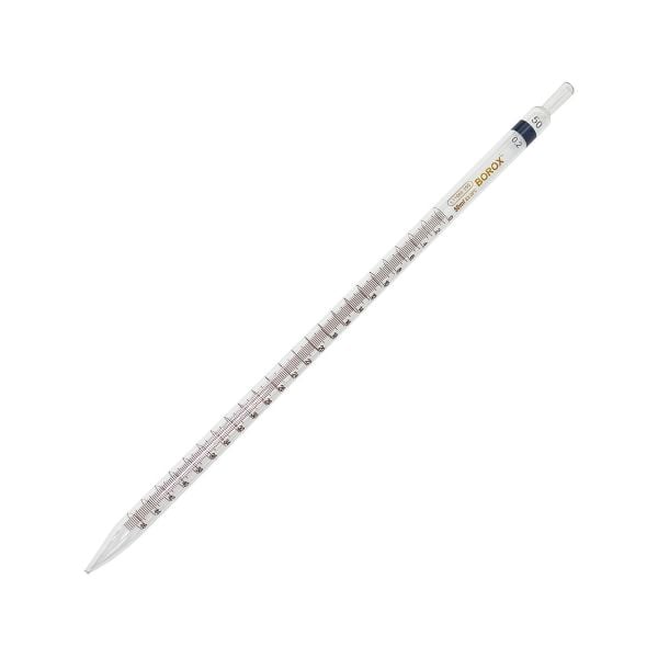 Borox Cam Dereceli Pipet 50 ml - Serolojik Pipet - 10 Adet