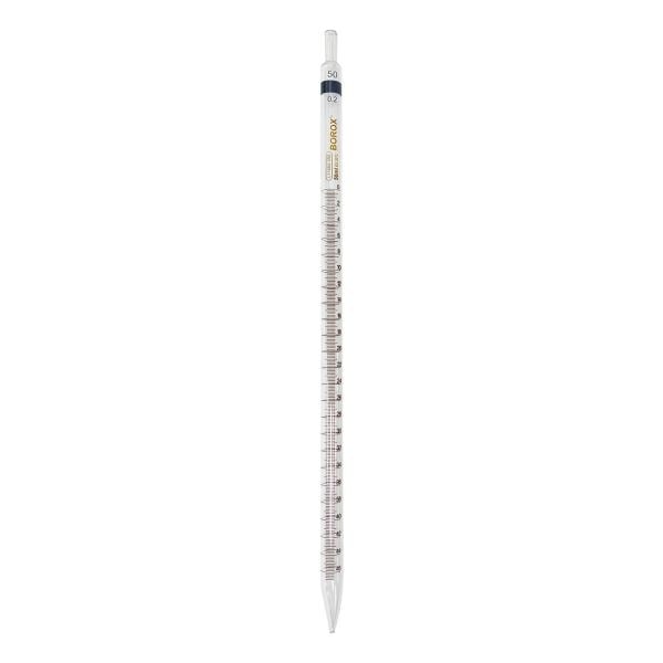 Borox Cam Dereceli Pipet 50 ml - Serolojik Pipet - 10 Adet