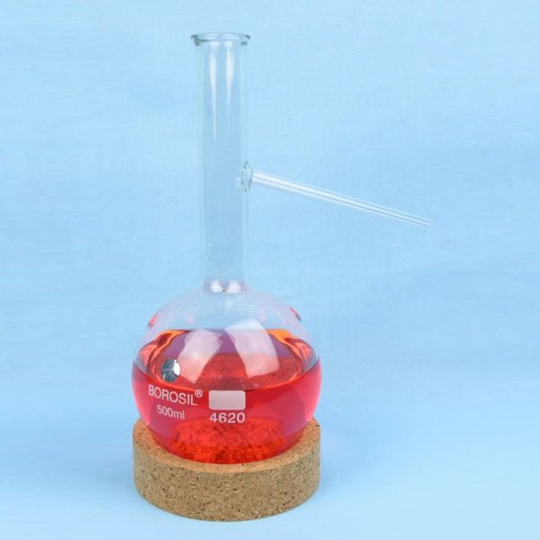 Borosil Cam Balon 1000 ml - Dibi Yuvarlak Destilasyon Balonu