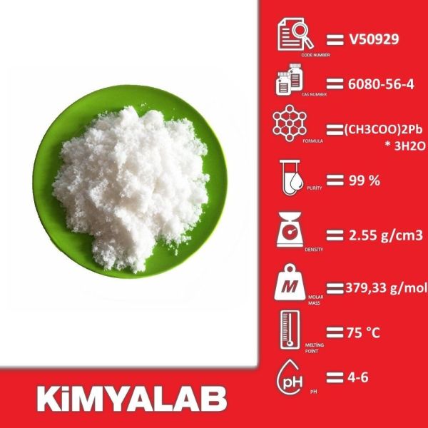 Kimyalab Kurşun Asetat Trihidrat - Lead (II) Acetate Trihydrate - 5 Kg-HDPE Varil