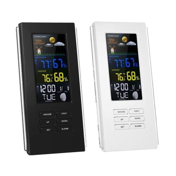 Dijital Termometre İç Dış Wireless Hava Takip Sistemi -Siyah
