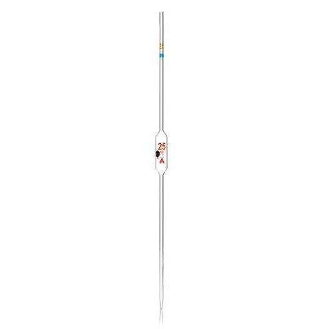 Borosil Cam Bullu Pipet 25 ml - ClassA Sertifikalı Pipet Cam