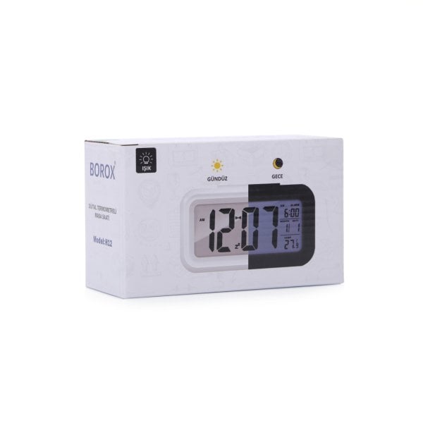 Dijital Çalar Saat Pembe - Termometre - Alarm - Masa Saati