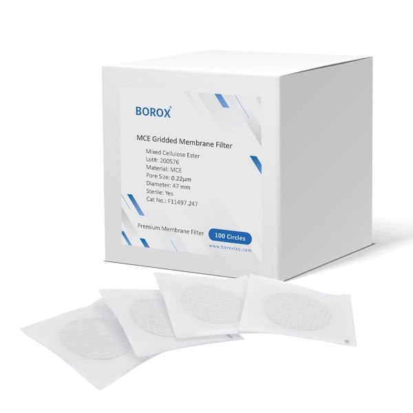 Borox Selüloz Asetat Membran Filtre Steril 0.22µm - 47mm - 100 Adet