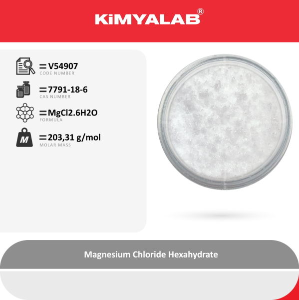 Kimyalab Magnezyum Klorür - Farma Kalite - Magnesium Chloride Hexahydrate - 5 Kg-HDPE Varil