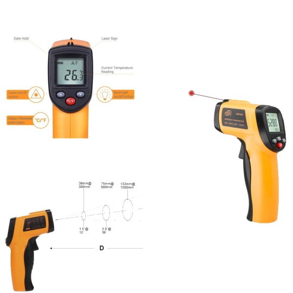 Benetech GM550 Dijital Kızılötesi IR Termometre -50-550°C