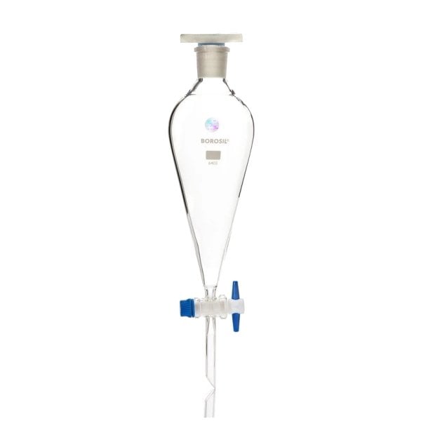 Borosil Cam Ayırma Hunisi 1000 ml - Teflon Musluklu Tıpalı