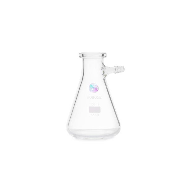Borosil Cam Nuçe Erlen 100 ml - Cam Yan Kollu Vakum Erleni