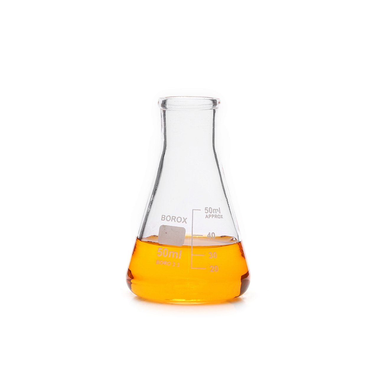 Borox Cam Erlen 50 ml - Dereceli Erlenmeyer Flask Dar Boyun