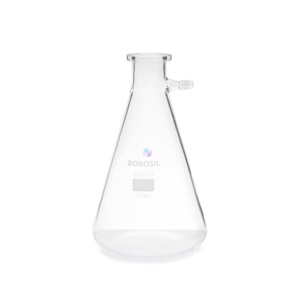 Borosil Cam Nuçe Erlen 2000 ml - Cam Yan Kollu Vakum Erleni