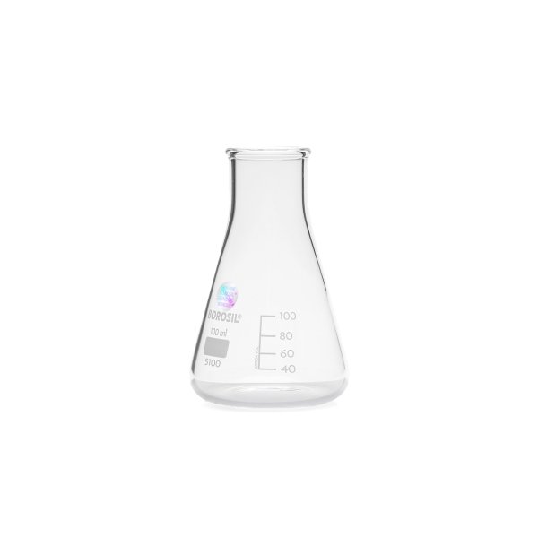 Borosil Cam Erlen 100 ml - Erlenmeyer Flask Geniş Boyunlu