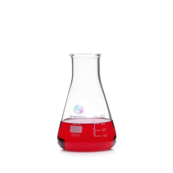 Borosil Cam Erlen 100 ml - Erlenmeyer Flask Geniş Boyunlu